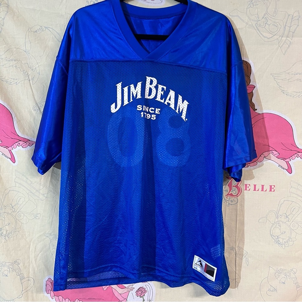 Jim Beam Team Beam Football Style Jersey Augusta Sportswear Adult XL #80 Blue